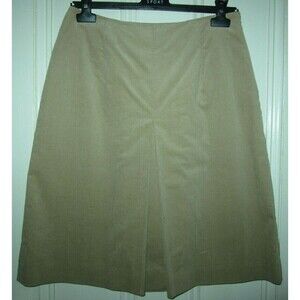 Brooks Brothers 346 tan beige corduroy pleated A line skirt, ladies' size 6
